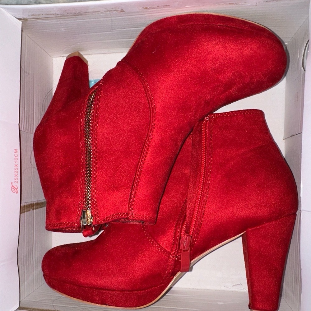 Allegra K Women's Side Zip Low Platform Chunky Heel Ankle Booties